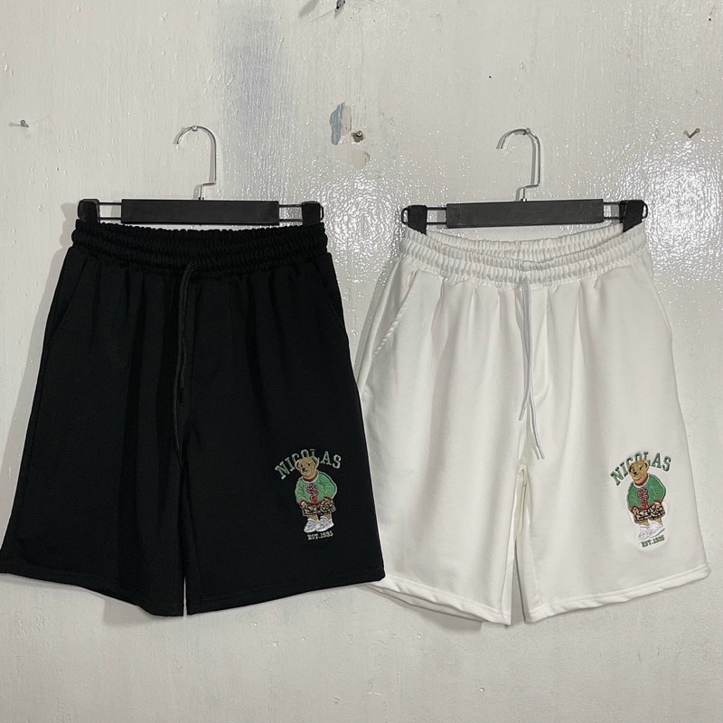 Quần Short Nam Nữ - Quần Short thêu Gấu unisex (Ảnh thật)