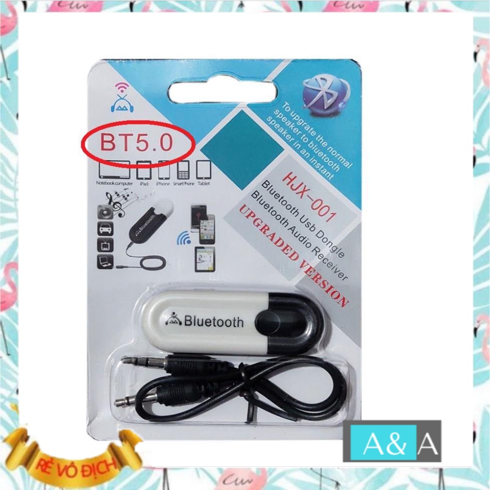 USB Bluetooth DONGLE 5.0 & 4.0 HJX 001 loại 1 không nhiễu - dùng cho loa, amply, mixer, equalizer