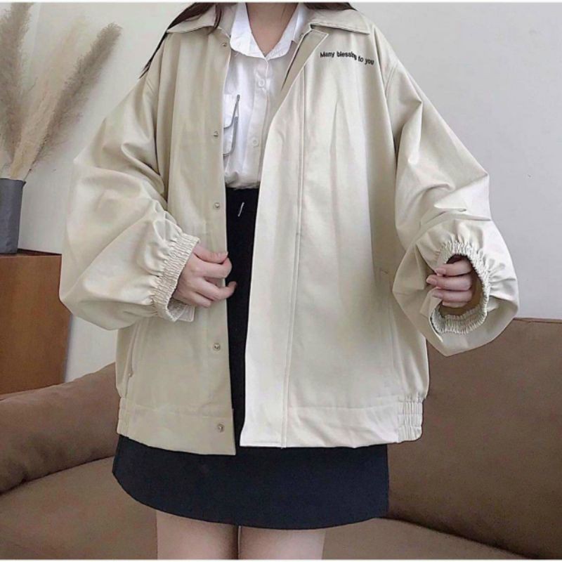 Áo Khoác Kaki Form Rộng BLESSING Unisex Ulzzang