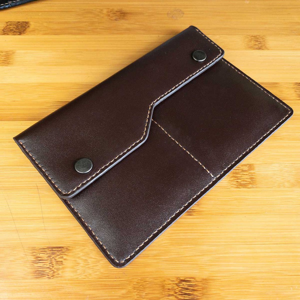 Túi đựng giấy tờ đăng kiểm xe ô tô - đồ da handmade - màu nâu - da bò nhập khẩu MC389