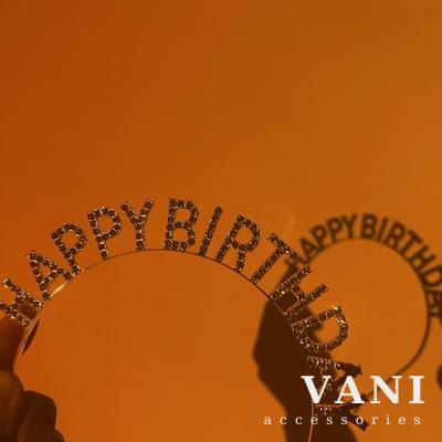 Băng Đô Bờm Tóc Happy Birthday Kim Loại Đính Đá - Vani Store [PKT00244]