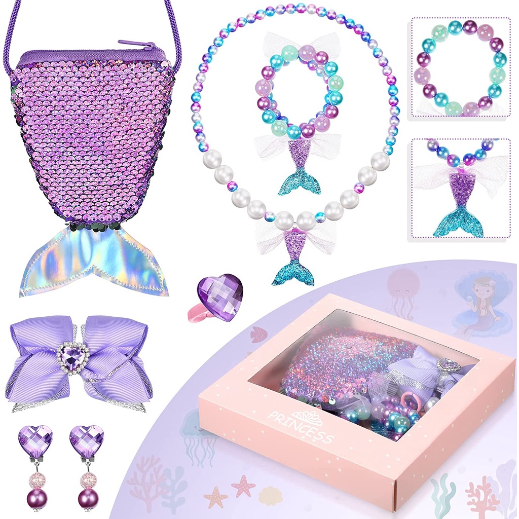 Set 6 Vòng Tay / Vòng cổ / Vòng Tay Hình Đuôi Nàng Tiên Cá Cho Bé Gái