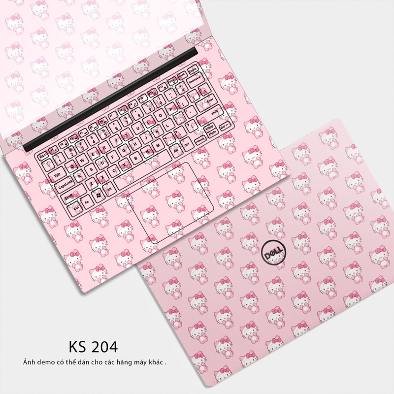 Skin Dán Laptop - Hello Kitty (new) - Bộ Decal Dán Laptop Cắt Sẵn