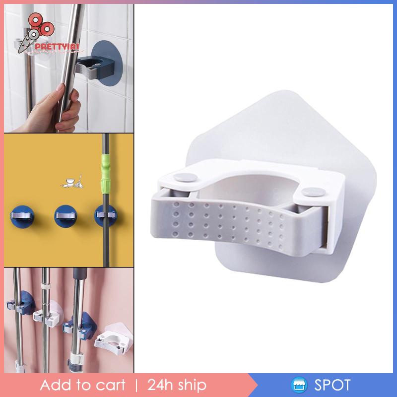 [Prettyia1] Kẹp Giữ Cây Lau Nhà Gắn Tường Bằng ABS Chắc Bền Không Cần Lắp Đặt Cho Nhà