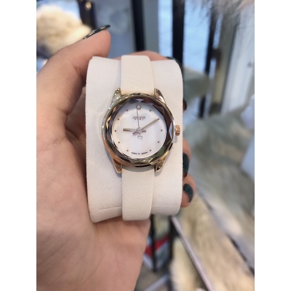 Đồng Hồ Nữ JA-723B Julius Hàn Quốc Dây Da (Trắng)