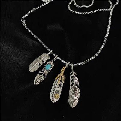 Dây Chuyền Nam Lông Vũ Feathers Merin Accesories  Màu Bạc Đẹp Cao Cấp- Vòng Cổ Nam Cá Tính Titan Không Gỉ-Feathers Chain