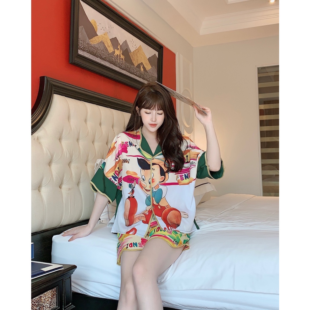 Đồ bộ pijama lụa satin cao cấp, bộ lụa mặc nhà tay ngắn sang chảnh | BigBuy360 - bigbuy360.vn