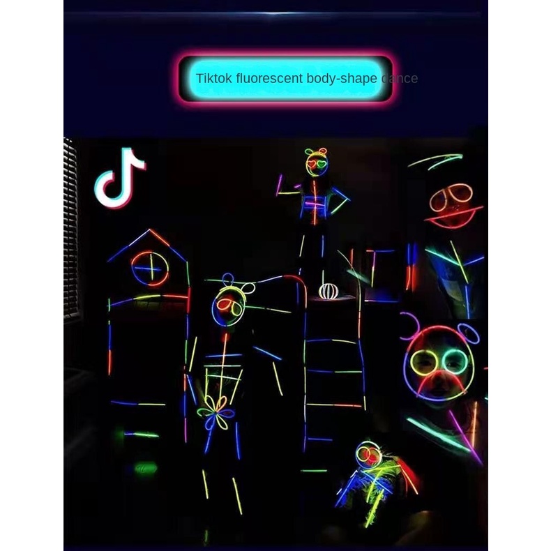 Set 50 thanh phát sáng trong bóng tối 7 màu và đầu nối cho mắt kính vòng cổ/ vòng đeo tay/ mắt kính/ vòng tay cho trẻ em