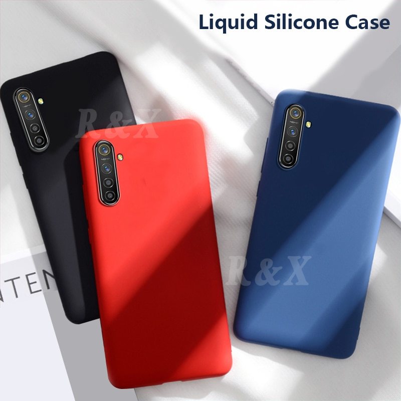 Ốp Lưng Silicone Mềm Màu Trơn Đơn Giản Cho Realme C17 C12 C11 C15 C3 6i 6 Pro 5i 5 Pro 3