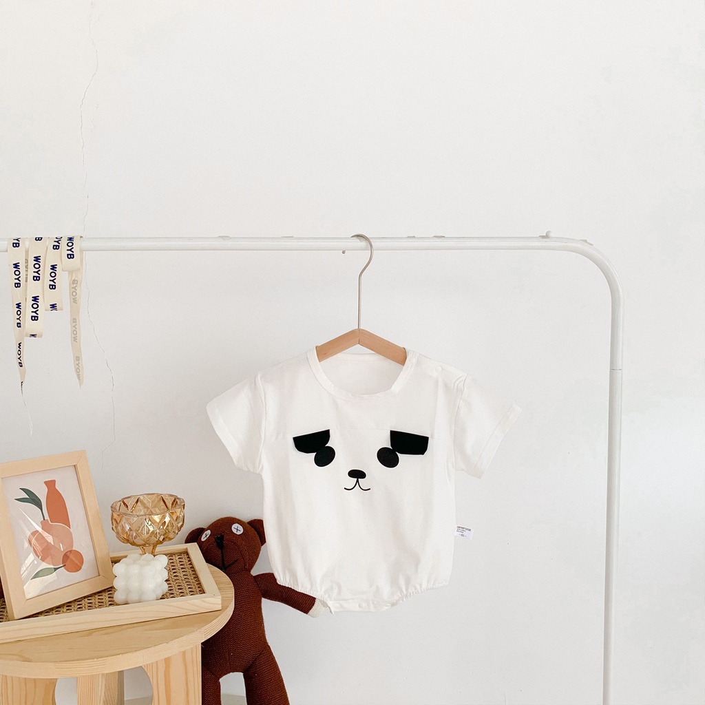 Áo liền quần ngắn tay hình gấu trúc cho bé sơ sinh