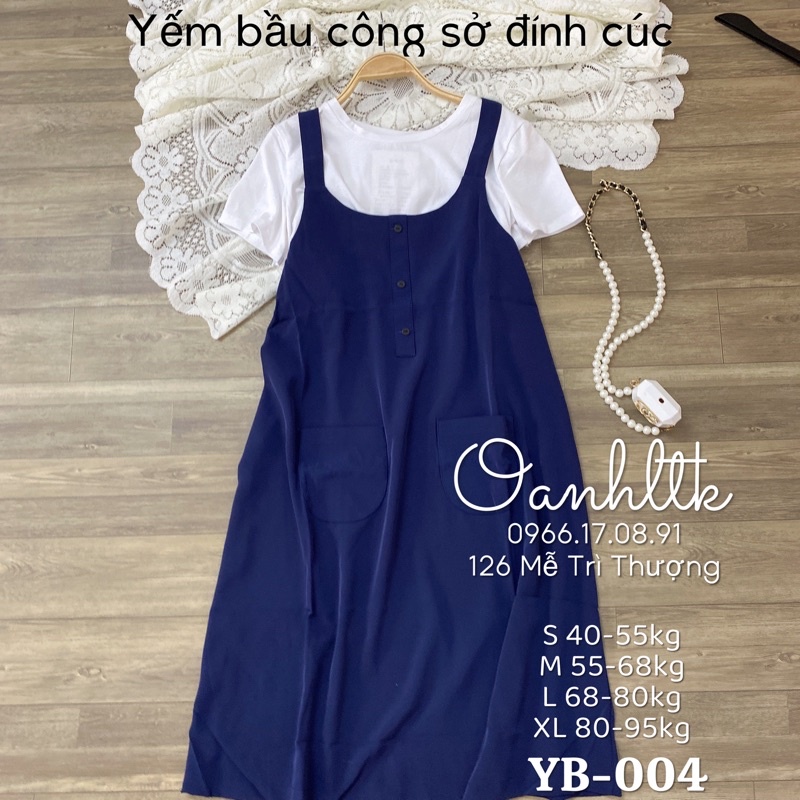 Yếm Bầu Công Sở - Váy bầu yếm mùa hè Thoải Mái Tới Sinh