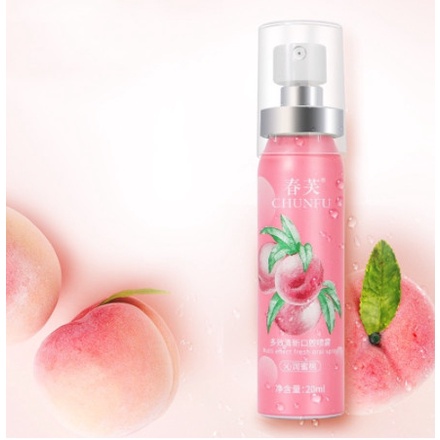 Xịt thơm miệng HEYXI vị đào/ bạc hà kháng khuẩn thơm mát dung tích 15ML