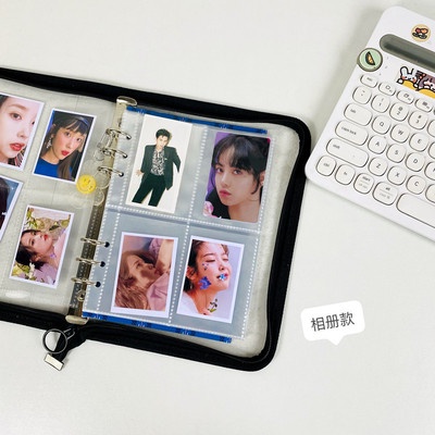 Bìa đóng gáy album sổ tay đựng ảnh cỡ A5/ A6 viền vải khóa kéo tiện lợi