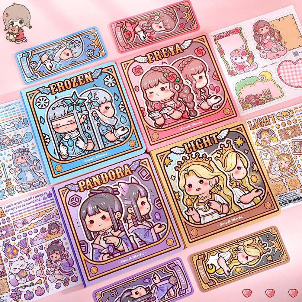 CHOOKEY Bộ Sticker Dán Trang Trí Sổ Tay Hình Cô Gái Trái Tim Đáng Yêu