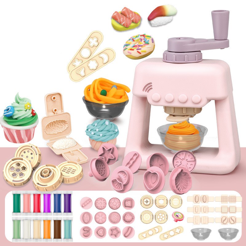 Bộ đồ chơi máy làm mì, máy làm kem, máy làm hamburger bằng đất nặn - đất sét cao cấp không độc hại