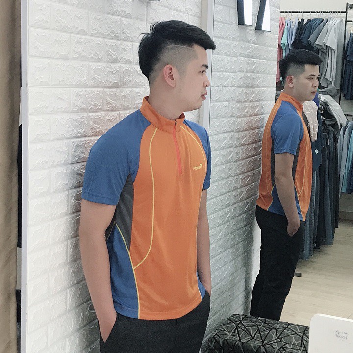 Áo phông thể thao nam cổ trụ hàng hiệu xuất khẩu Hàn