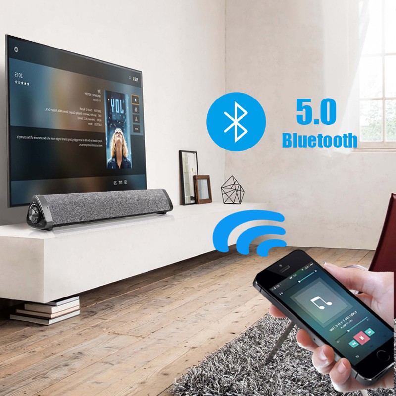 Loa Thanh soundbar 5.0 Bluetooth 10W, Pin dung lượng lớn, âm thanh sống động, Hổ trợ thẻ nhớ,USB