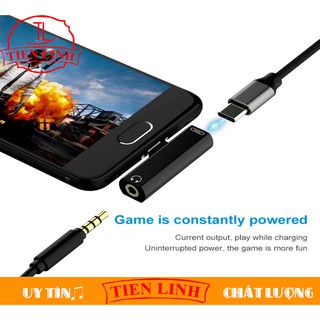 Đầu Chuyển Đổi 2 Trong 1 Đầu Type C và Chuyển Đổi Jack Tai Nghe 3.5mm (Đen)