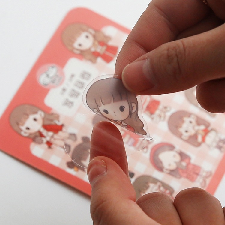 Gói 40 miếng dán trang trí điện thoại chống nước hình bé gái hoạt hình dễ thương DIY