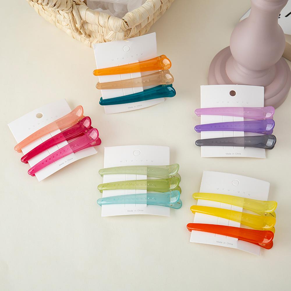 Set 3 Kẹp Tóc Acrylic Màu Kẹo Ngọt WMES15H Tạo Kiểu Tóc Dành Cho Salon
