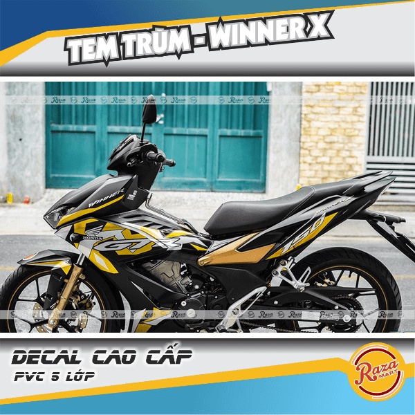 Tem trùm WINNER X màu xanh đen | Decal PVC 5 lớp cao cấp | Mã tem: WINX 0203