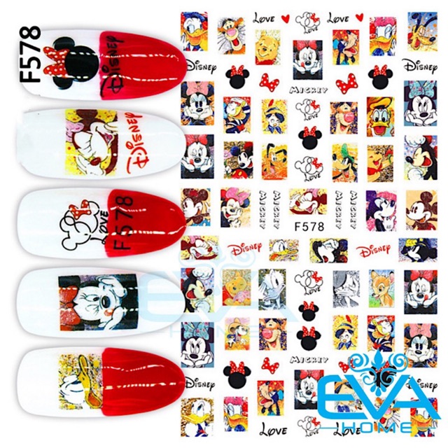 Miếng Dán Móng Tay 3D Nail Sticker Hoạt Hình Micky Mouse F578