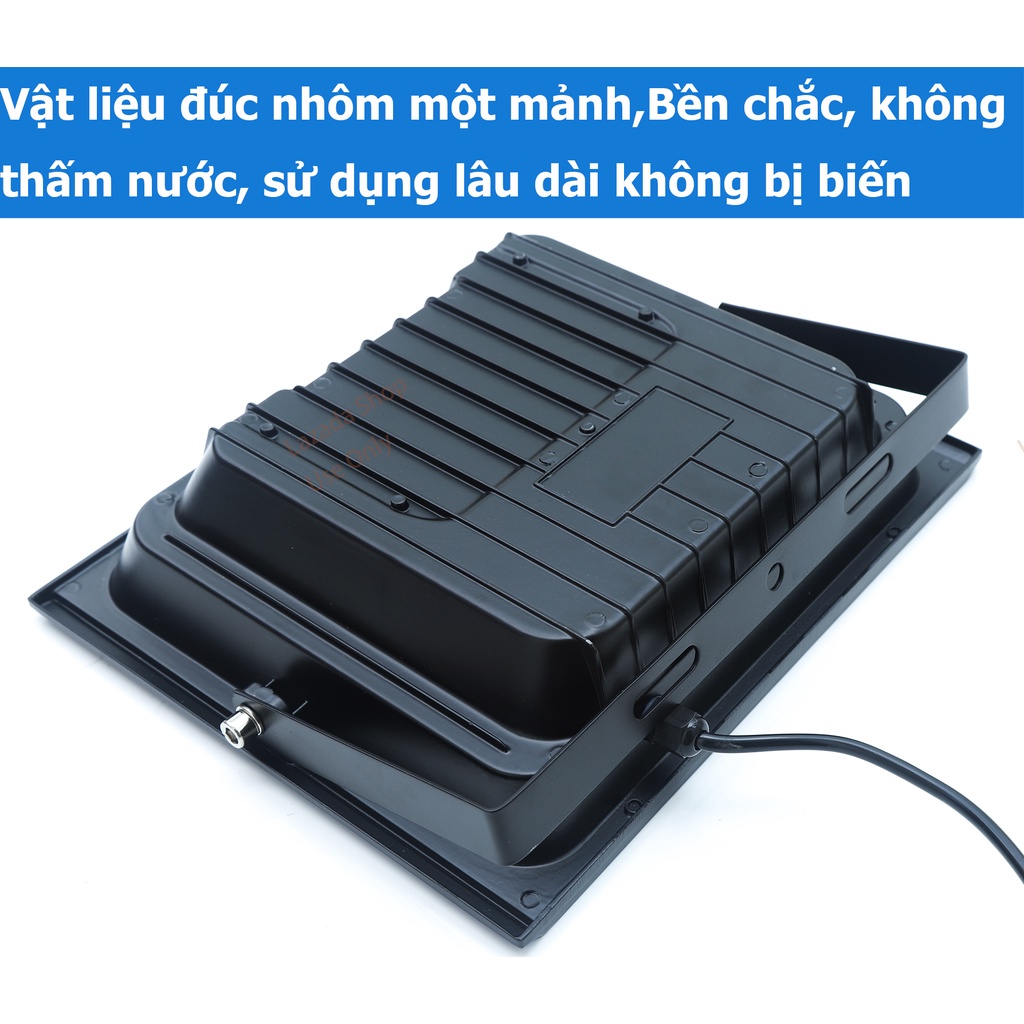 Đèn Pha Led Năng Lượng Mặt Trời 100W bộ Tấm pin rời dây 5m và điều khiển