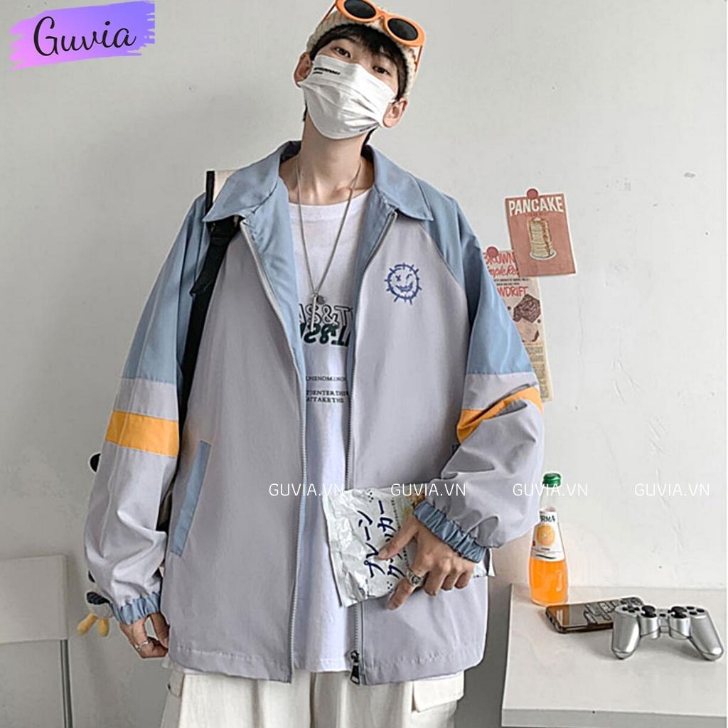 Áo Khoác Dù VIRUT CƯỜI 2 Lớp Form Rộng Nam Nữ Unisex, Áo Gió Bomber Bóng Chày Chống Nắng Ulzzang GUVIA
