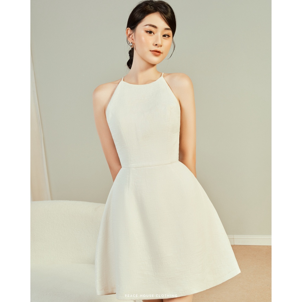 Đầm cổ yếm hở lưng xốp , Peace House Clothing