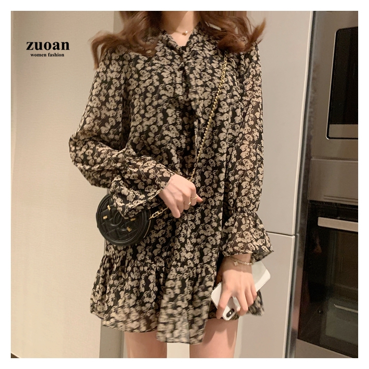 Đầm Voan Ngắn Họa Tiết Hoa Phong Cách Cổ Điển Xinh Xắn Cho Nữ | BigBuy360 - bigbuy360.vn
