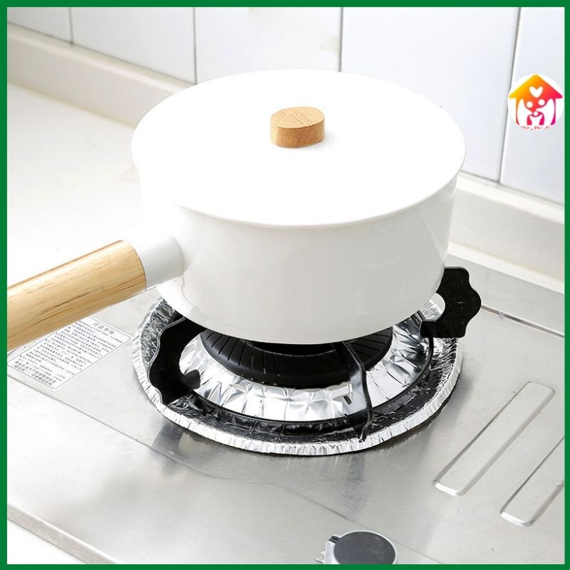 Túi 10 miếng giấy bạc lót bếp ga chống dầu mỡ-chống cháy an toàn tiện dụng