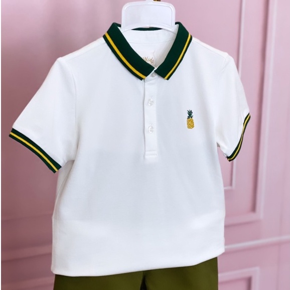 Áo polo cotton 137KIDS thiết kế quả dứa cho bé trai bé gái