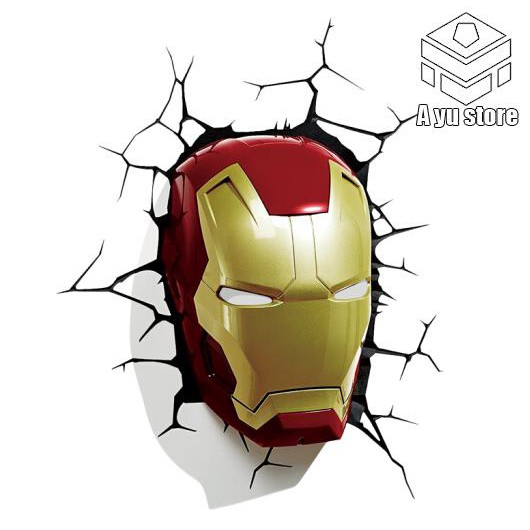 Đề Can 3d Hình Iron Man Dán Trang Trí Xe Ô Tô