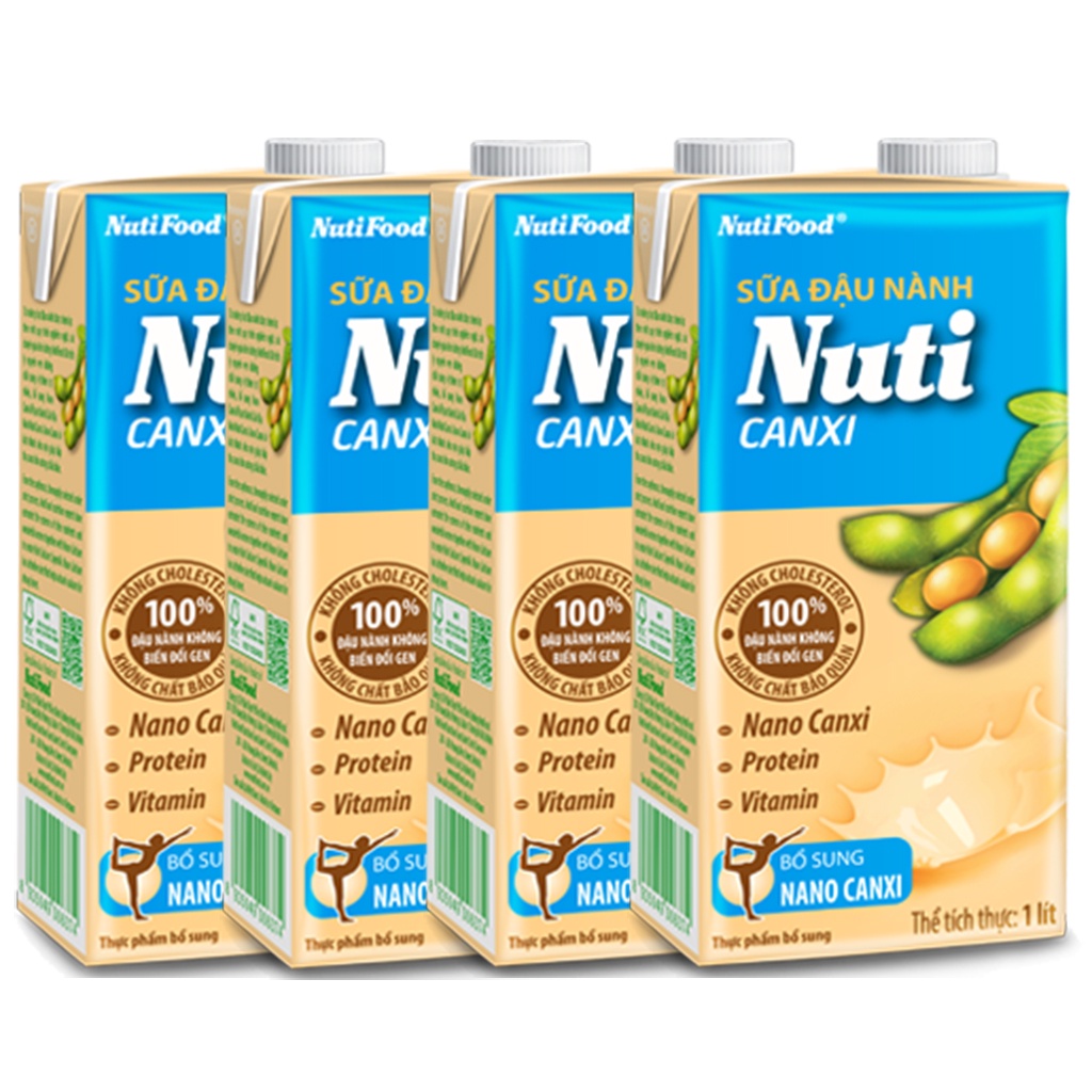 2 Hộp 1 Lít Sữa Đậu Nành Nuti Canxi-TUHStore