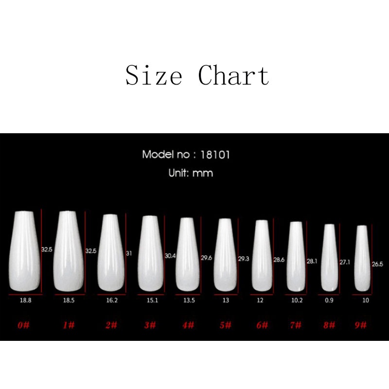 Móng tay giả MTSSII màu trơn siêu dài dùng làm móng nghệ thuật