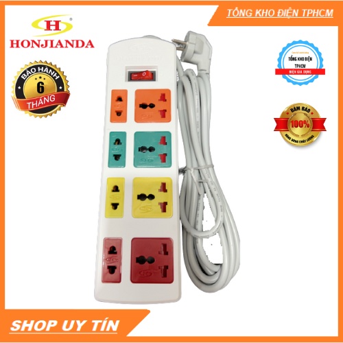 Ổ Cắm Điện Chịu Nhiệt Đa Năng Honjianda HJD-0448B- Dây 3m- 3300W