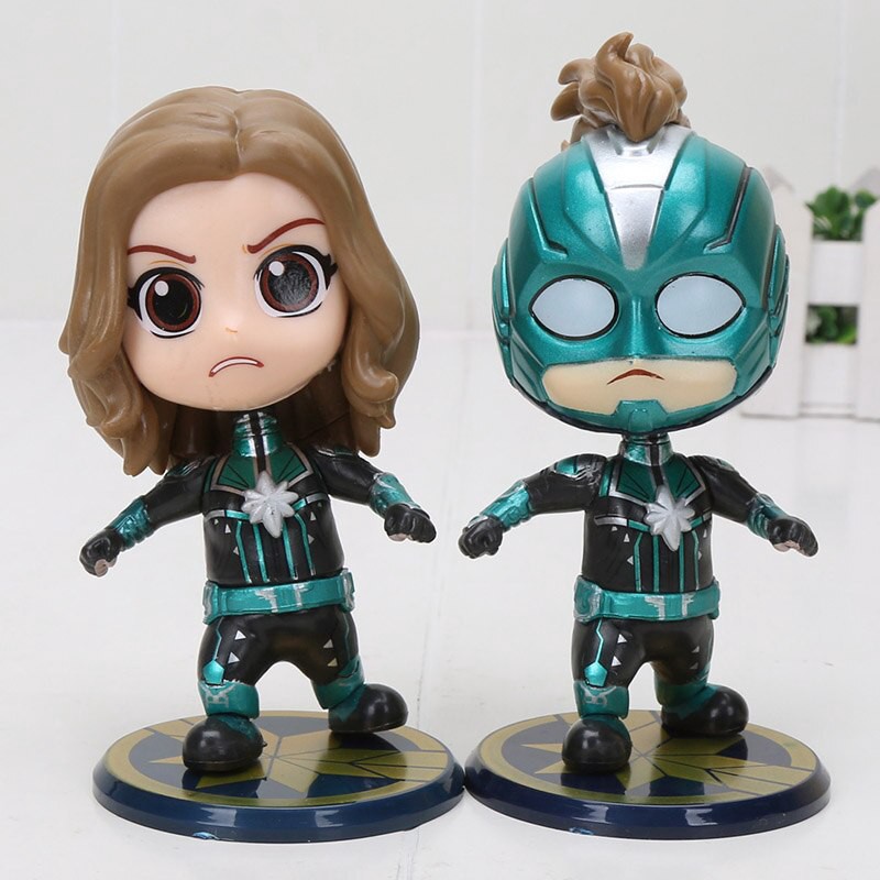 Set 4 tượng nhân vật Captain Marvel phim avenger phong cách chibi dễ thương