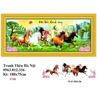 Tranh đính đá ngựa Mã đáo thành công DZ054-188x75cm