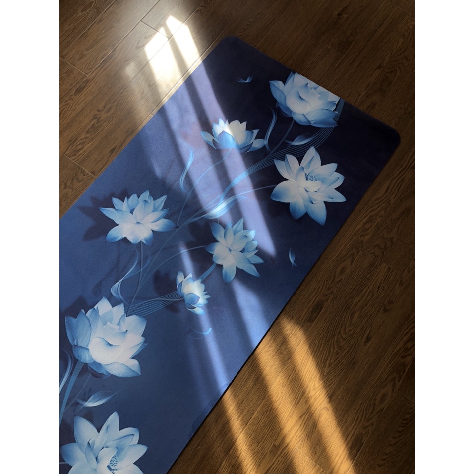 Thảm yoga Mikie Mat Microfiber in hình, thấm hút mồ hôi KB8