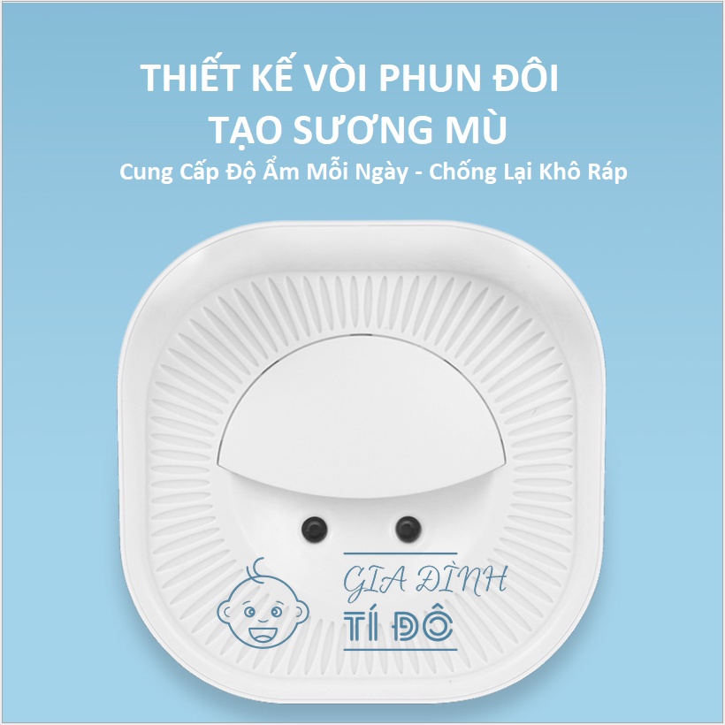 Máy Phun Sương Tạo Ẩm 3.3 Lít Humidifier Đèn Led 7 Màu cho Phòng Lớn