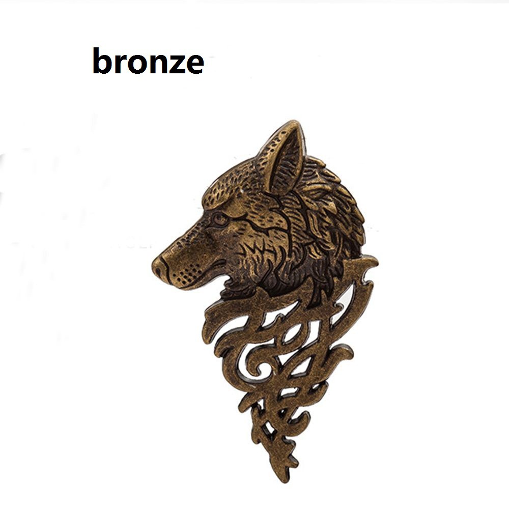 Ghim cài áo hình đầu sói bằng hợp kim thời trang độc đáo dành cho nam