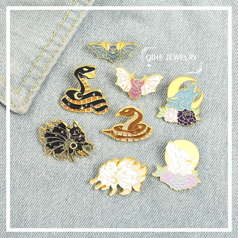 Ghim cài quần áo QIHE JEWELRY thiết kế động vật máy lạnh hoạt hình làm quà tặng bạn bè