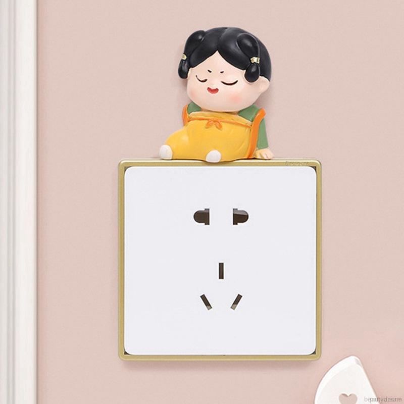 Sticker dán trang trí công tắc hình cô gái hoạt hình dễ thương