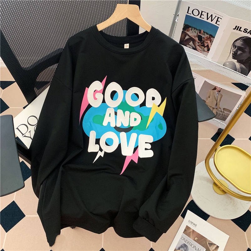 Áo Thun Dài Tay In Họa Tiết Xinh Xắn Theo Phong Cách Mùa Thu Dành Cho Nữ