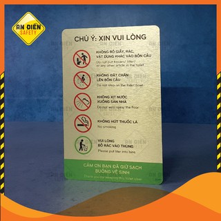 Biển báo An Điền Safety - Biển báo Cảm ơn bạn đã giữ sạch buồng vệ sinh - bề mặt hợp kim ánh vàng óng ánh sang trọng