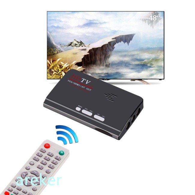 Đầu Thu Tín Hiệu Dvb-T / Dvb-T2 Tv Box Vga Av Cvbs 1080p Hdmi Kỹ Thuật Số Kèm Remote Điều Khiển