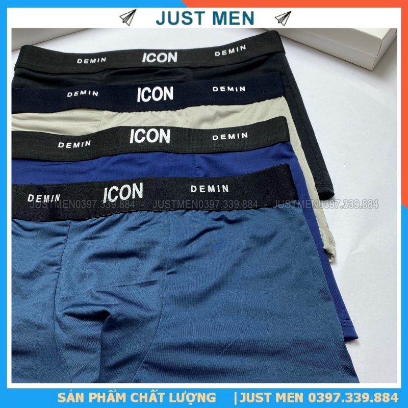 Quần Lót Nam Boxer Thun Lạnh ICON Co dãn 4 chiều, Quần sịp Nam Thun Lạnh Boxer ICON Denim Loại 1 | JUSTMEN