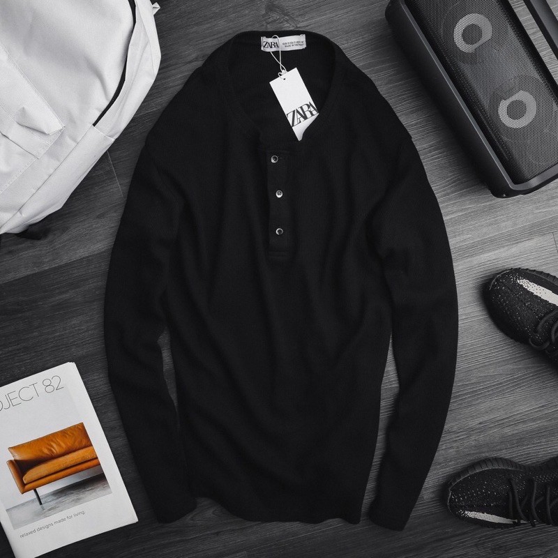 Áo dài tay cổ Henley