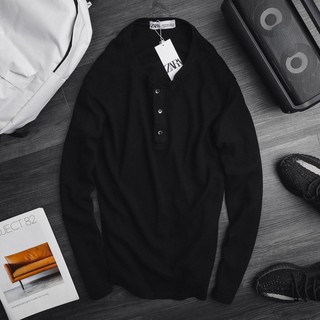 Áo dài tay cổ Henley