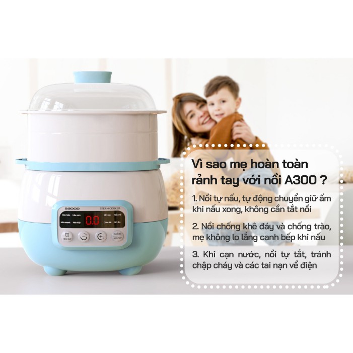 Nồi chưng yến, hầm, nấu cháo 1,6 Lít hẹn giờ A300